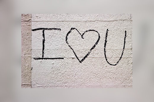 Meilė, užrašas ant sienos, grafiti