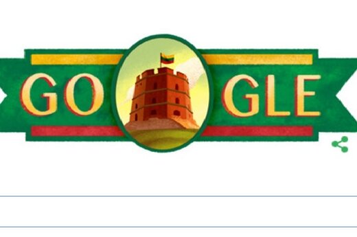 Google congratulates Lithuania with Gediminas Castle logo on February 16