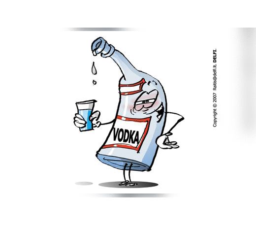 Alkoholis, degtinė, girtavimas, gėrimas, karikatūra