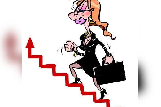 Moteris karjeristė, verslininkė - karikatūra