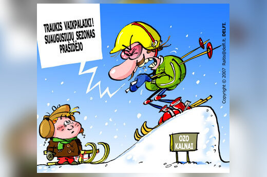 Slidinėjimas - karikatūra